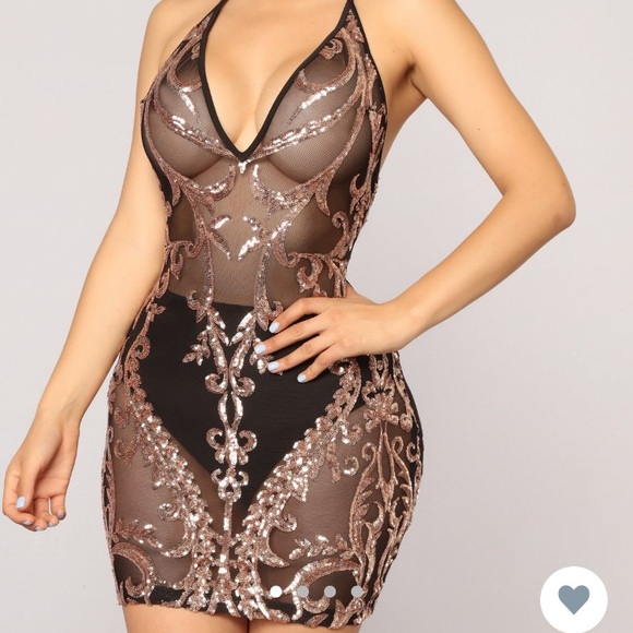 Fashion Nova Dresses & Skirts - sheer halter dress and comes with attached bottom